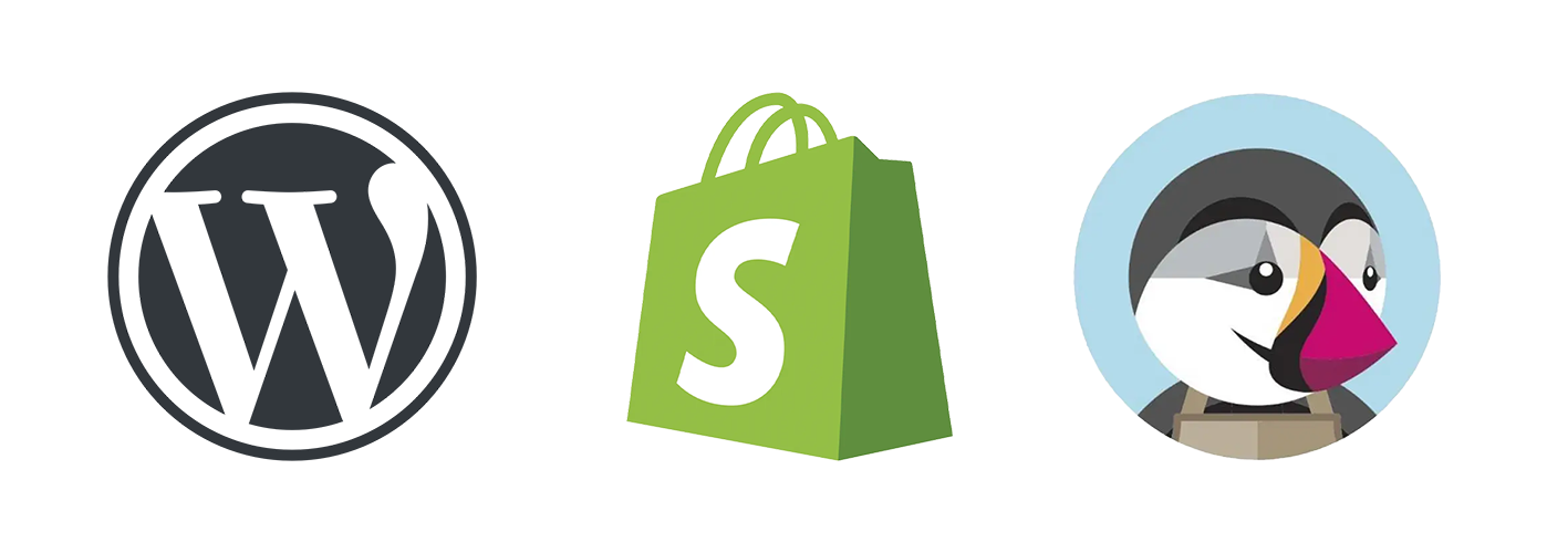 WordPress, Shopify, PrestaShop