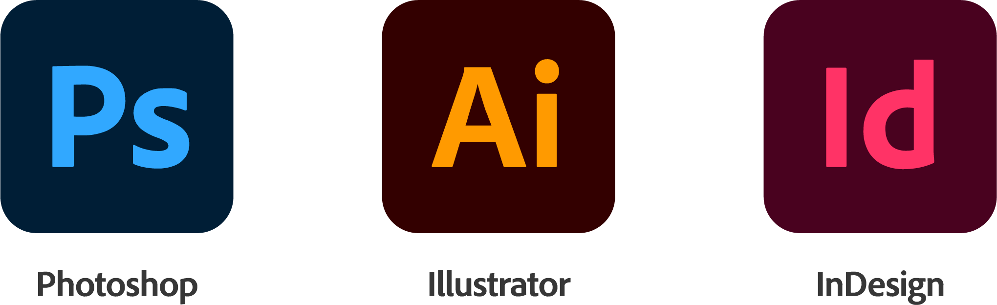Logiciels professionnels Adobe Illustrator InDesign Photoshop utilisés par l'agence DA'COM